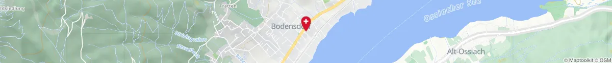Kartendarstellung des Standorts für Sonnen-Apotheke Bodensdorf in 9551 Bodensdorf